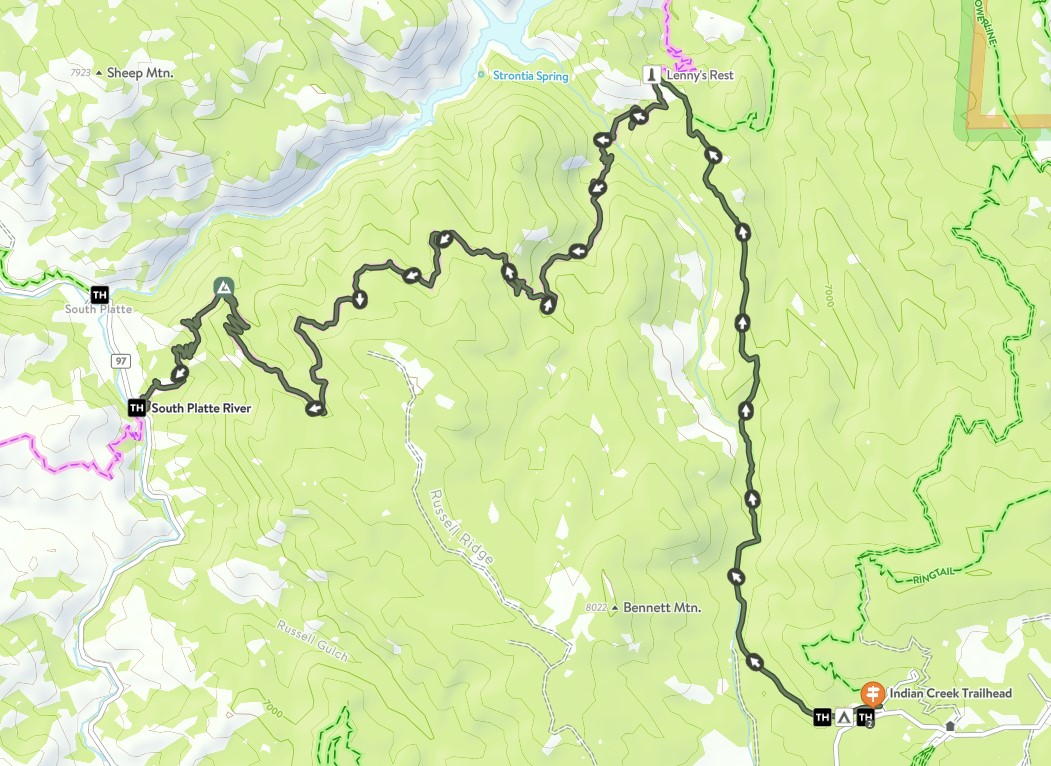 Hiking Colorado Trail Section Hike Segment 1 (Alternate approach