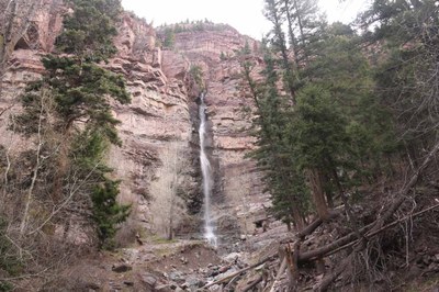Upper Cascade Falls and Chief Ouray Mine